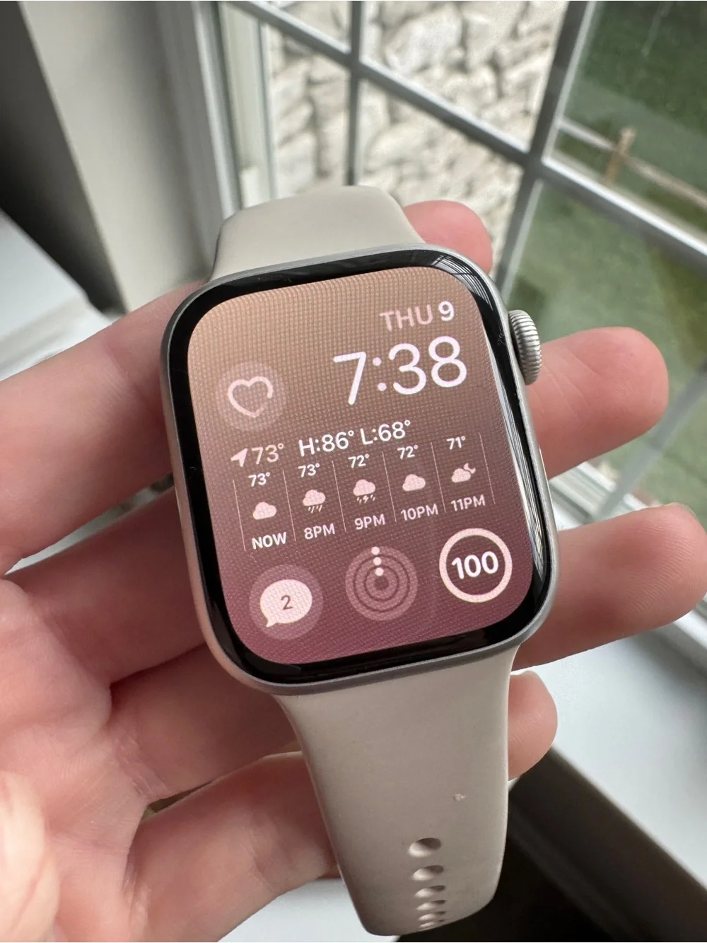 Apple Watch Silver Case with Light Gray Sport Band